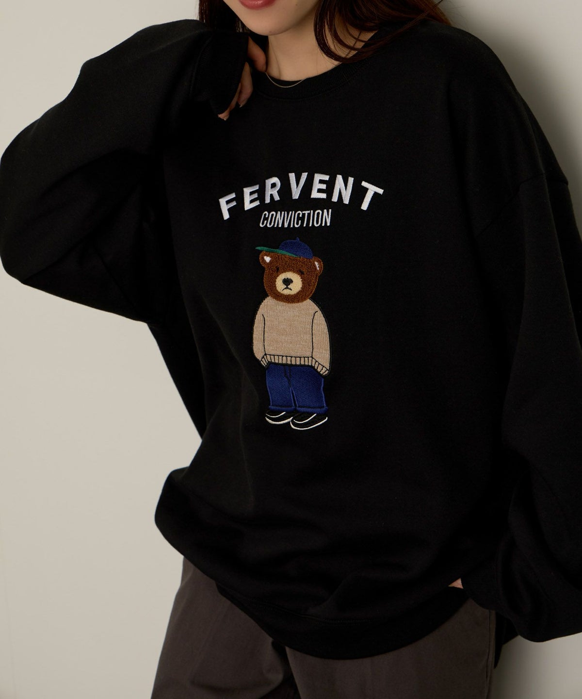 QUASH ベアーサガラ刺繍トレーナー メンズ