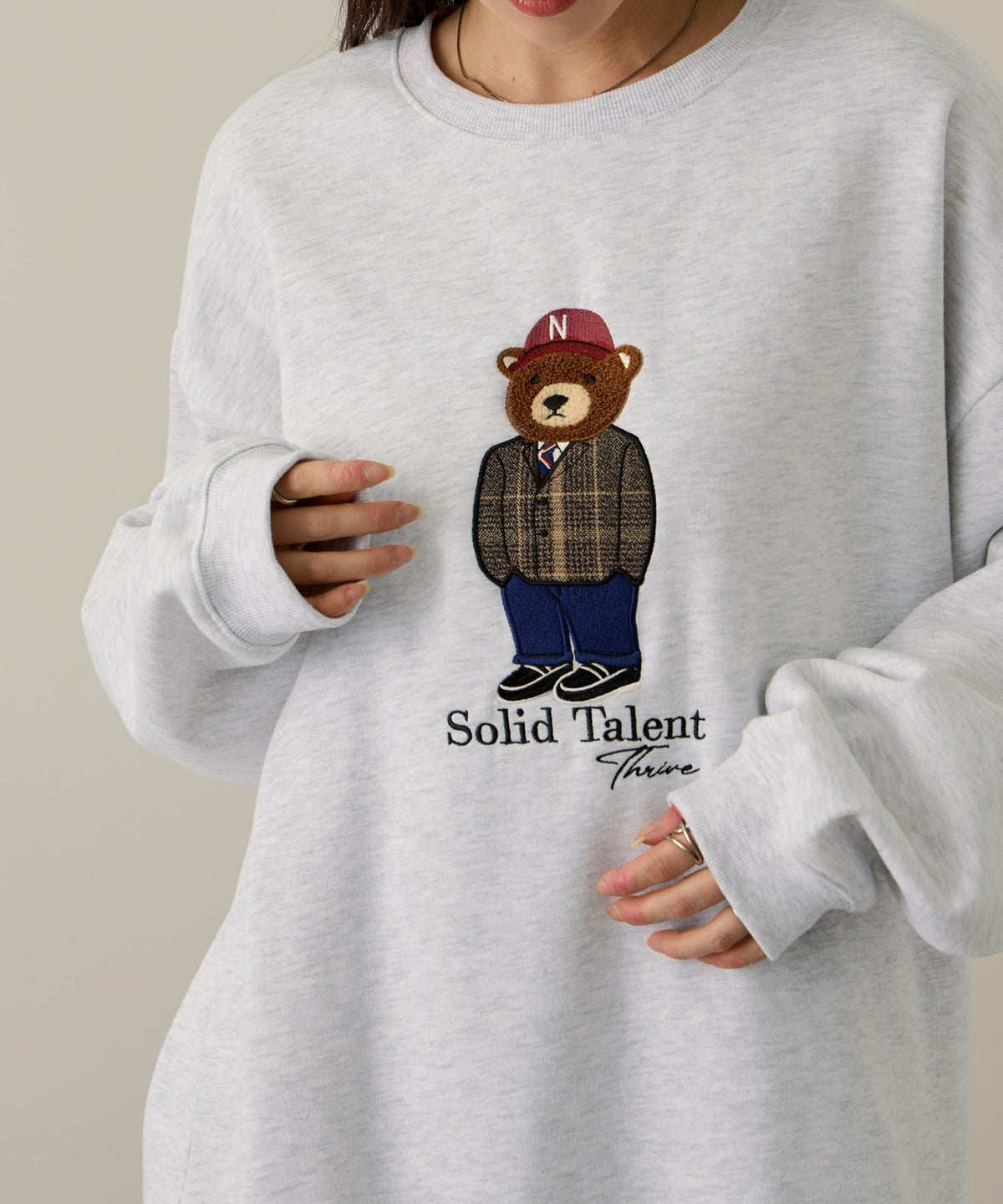 QUASH ベアーサガラ刺繍トレーナー メンズ