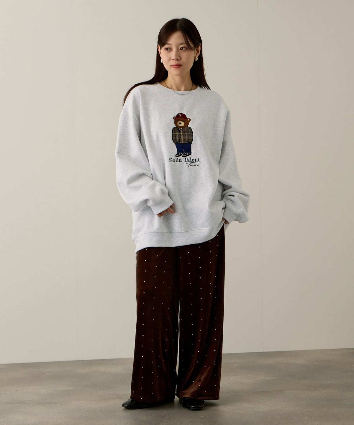 QUASH ベアーサガラ刺繍トレーナー メンズ