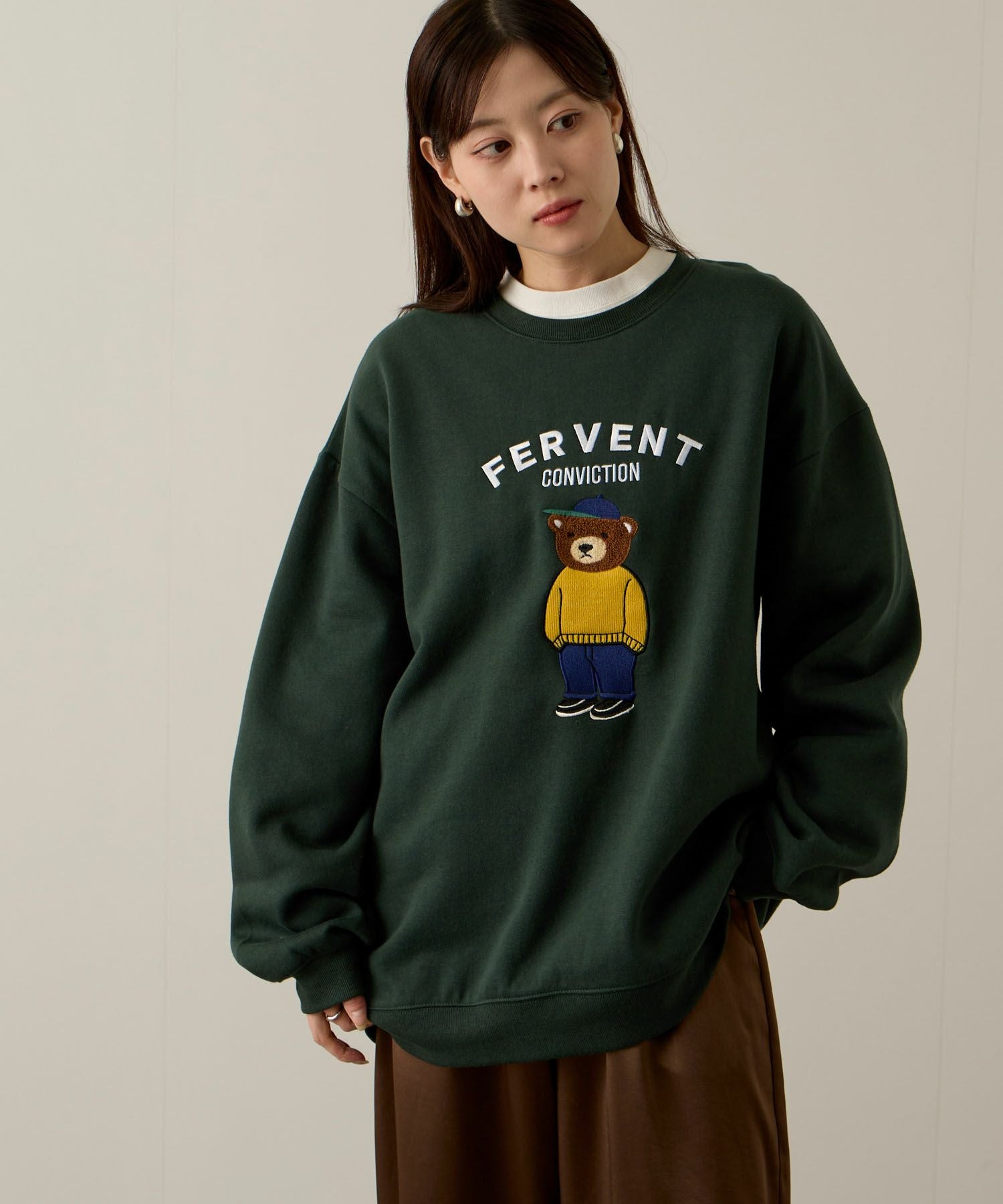 QUASH ベアーサガラ刺繍トレーナー メンズ