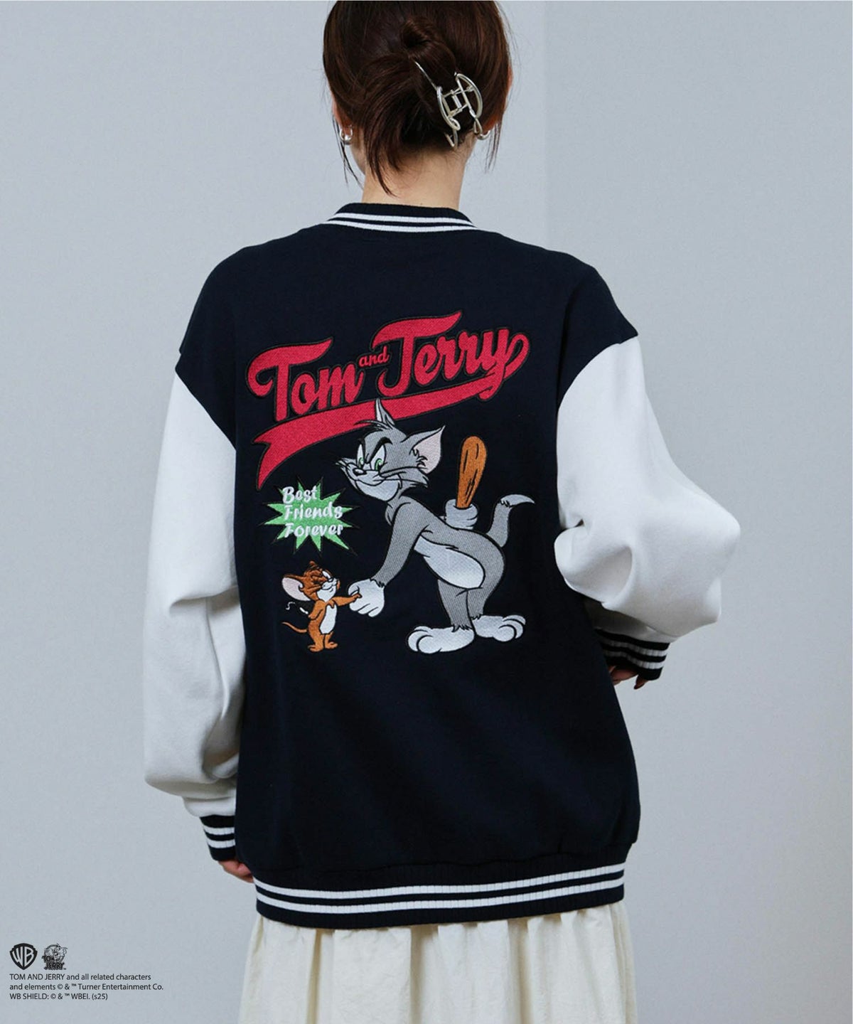 Tom and Jerry バック刺繍スタジャン メンズ