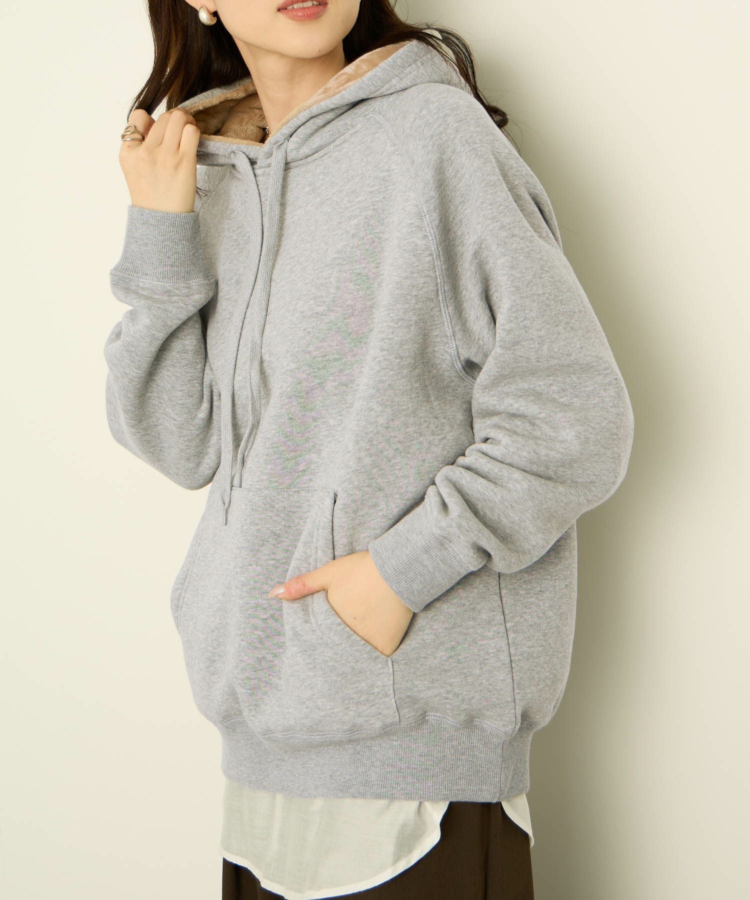 nAvy 裏シャギーパーカー レディース