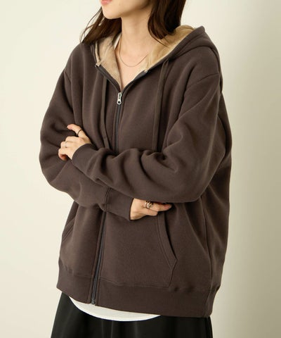 nAvy 裏シャギージップパーカー レディース