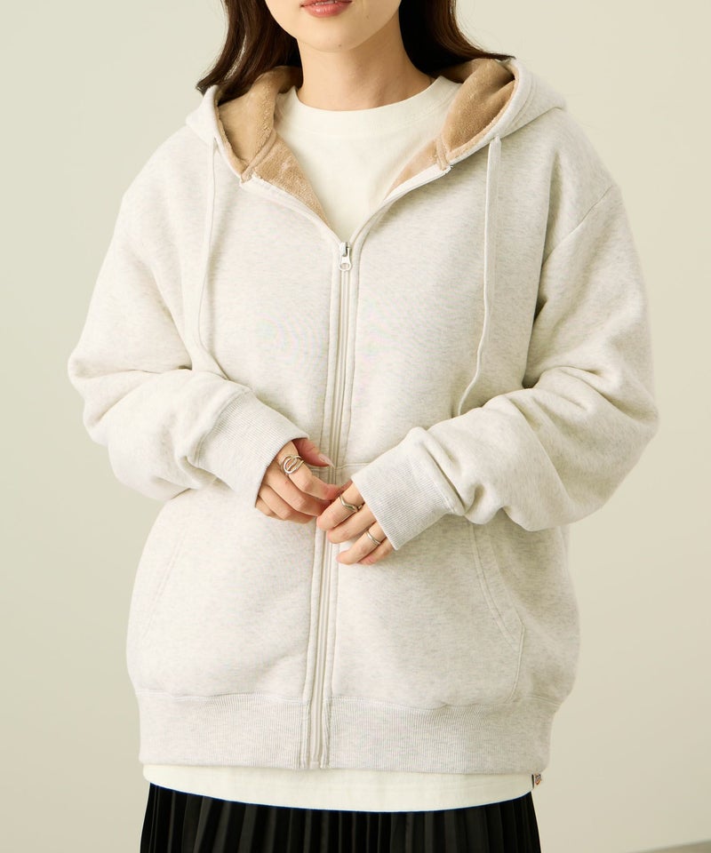 nAvy 裏シャギージップパーカー レディース商品画像-3