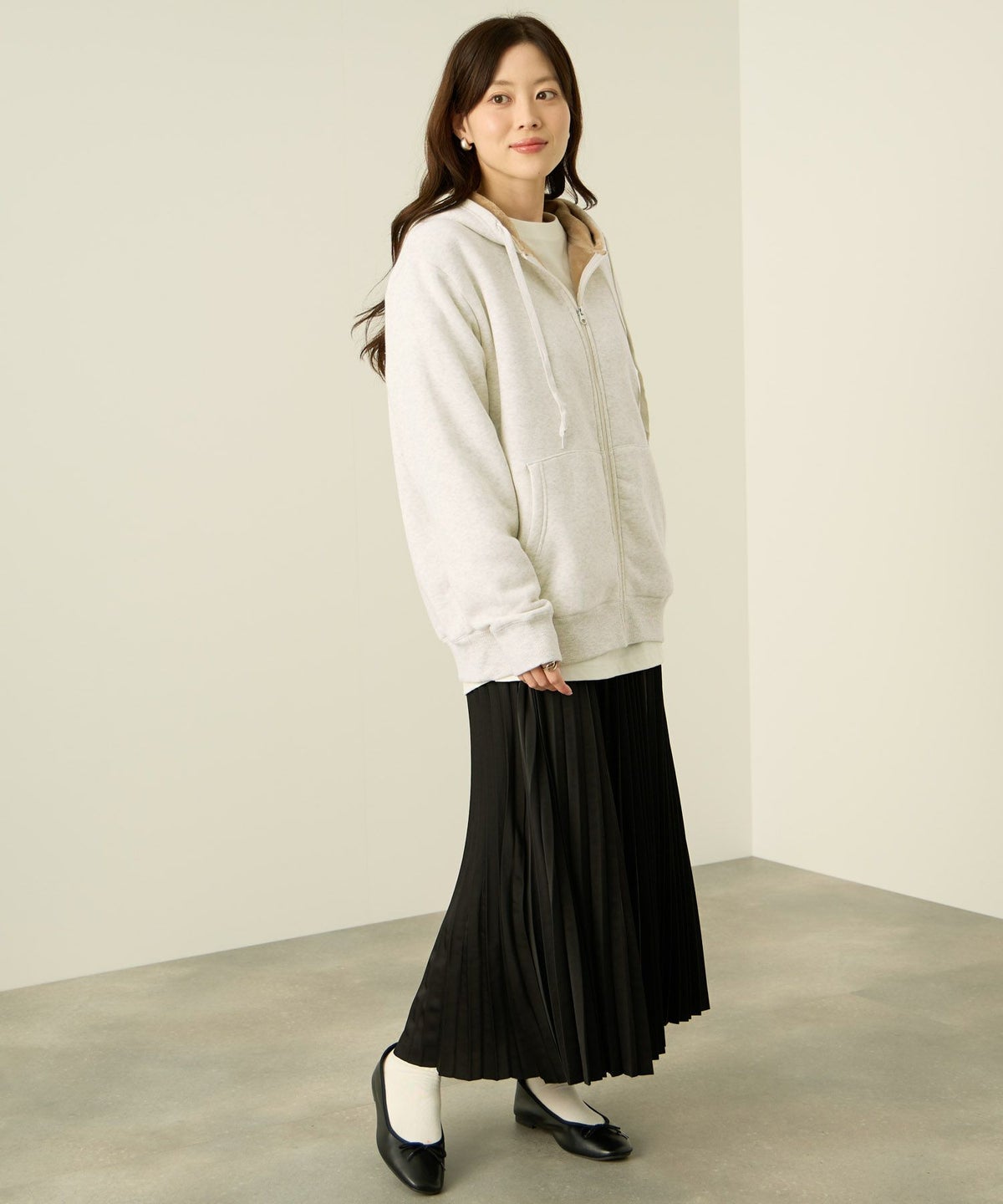 nAvy 裏シャギージップパーカー レディース