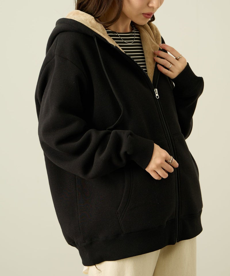 nAvy 裏シャギージップパーカー レディース商品画像-11