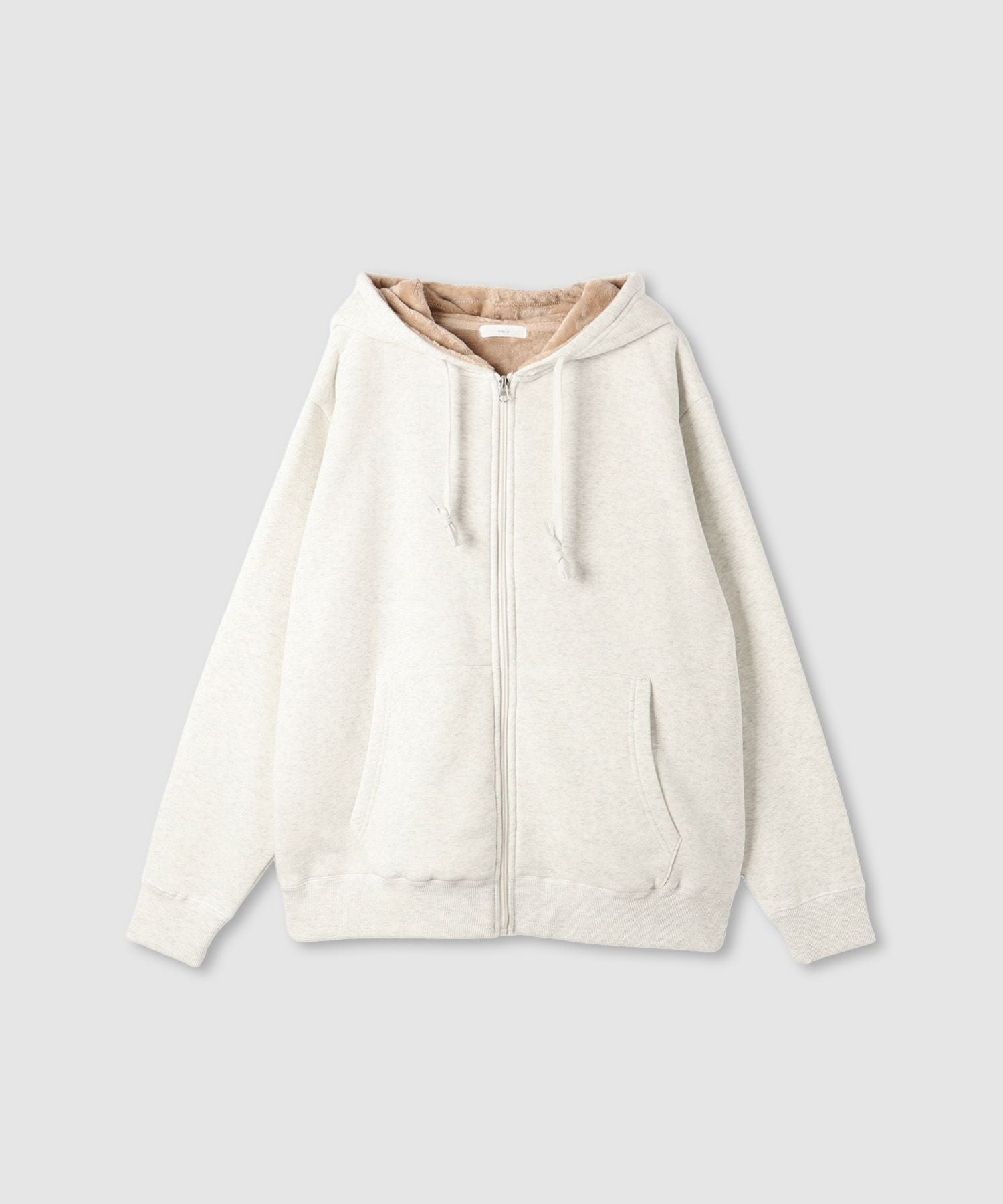 RISEJAPAN ジップアップパーカー ホワイト nAvy 裏シャギージップパーカー レディース