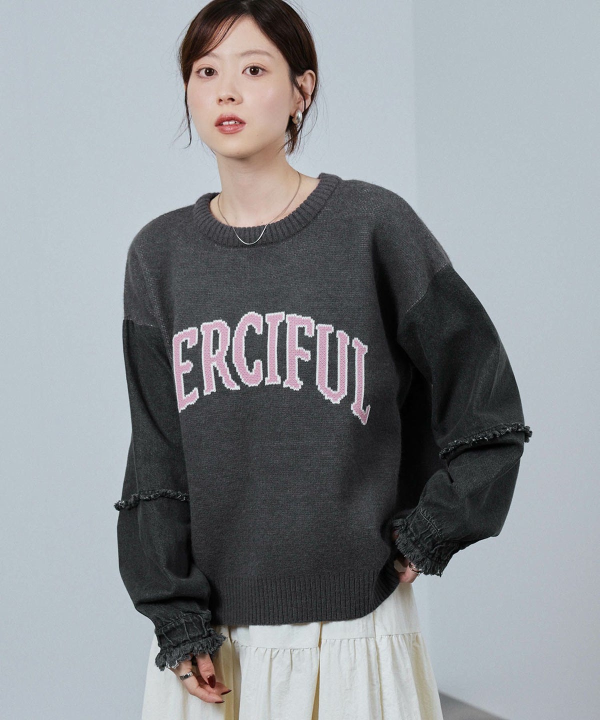 nAvy ニット×デニムプルオーバー レディース