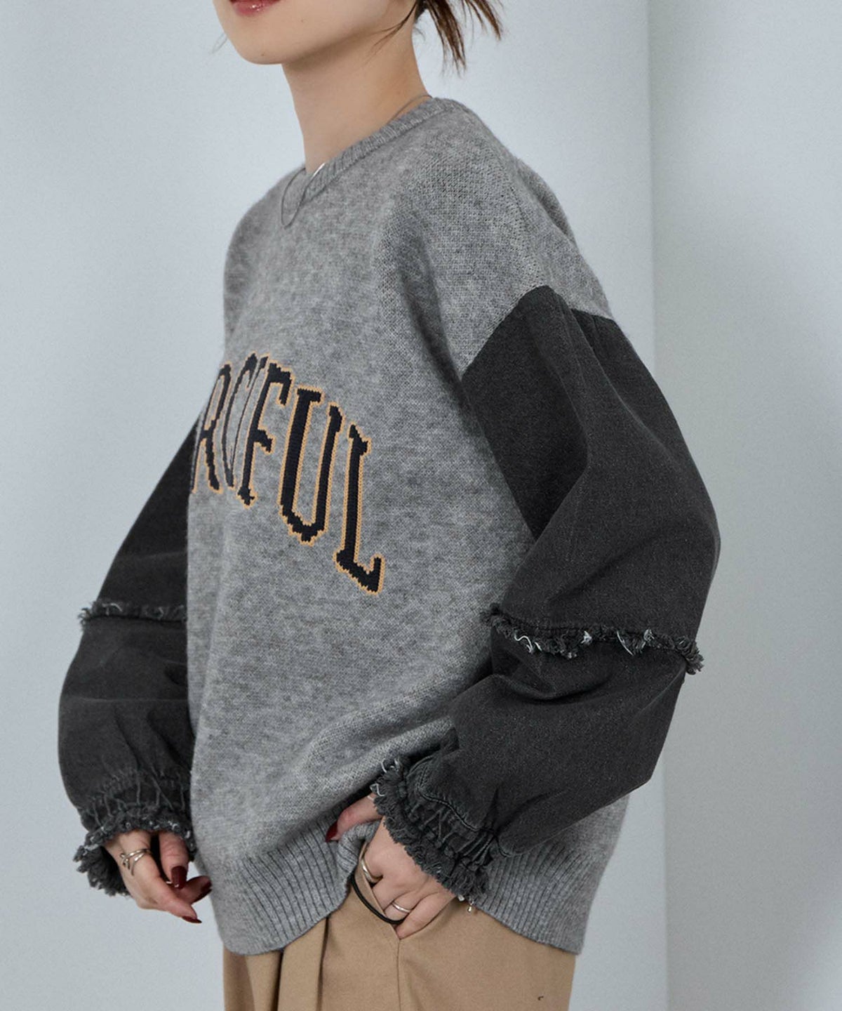 nAvy ニット×デニムプルオーバー レディース