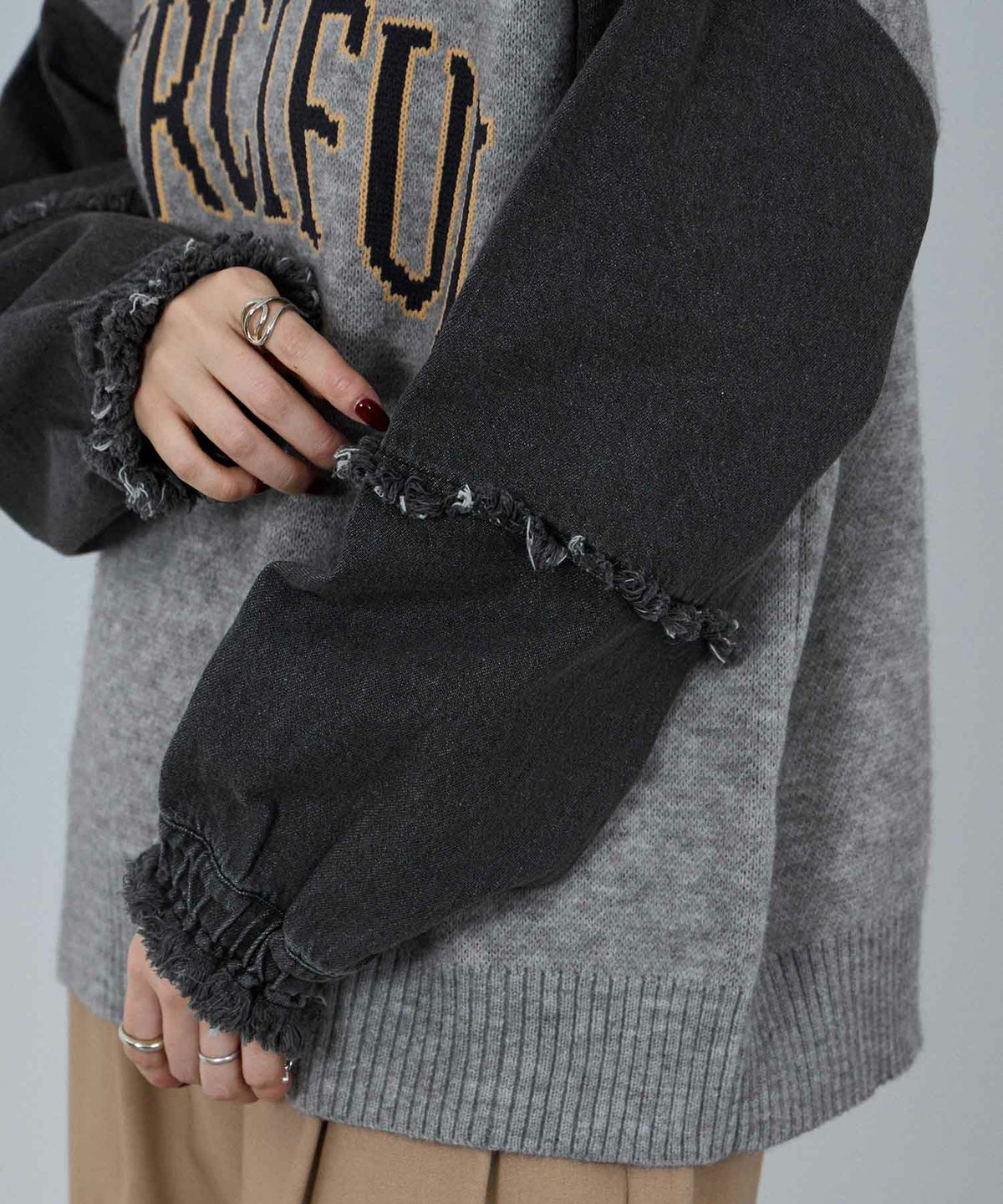 nAvy ニット×デニムプルオーバー レディース