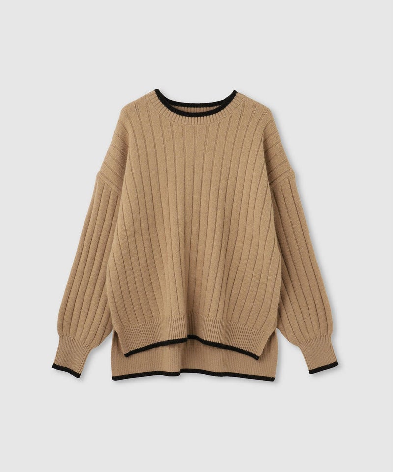 [期間限定knit]nAvy もちり もちもち 洗えるニット 配色クルーネック レディース商品画像-22