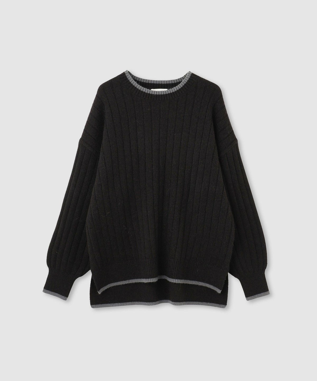 nAvy もちり もちもち 洗えるニット 配色クルーネック レディース