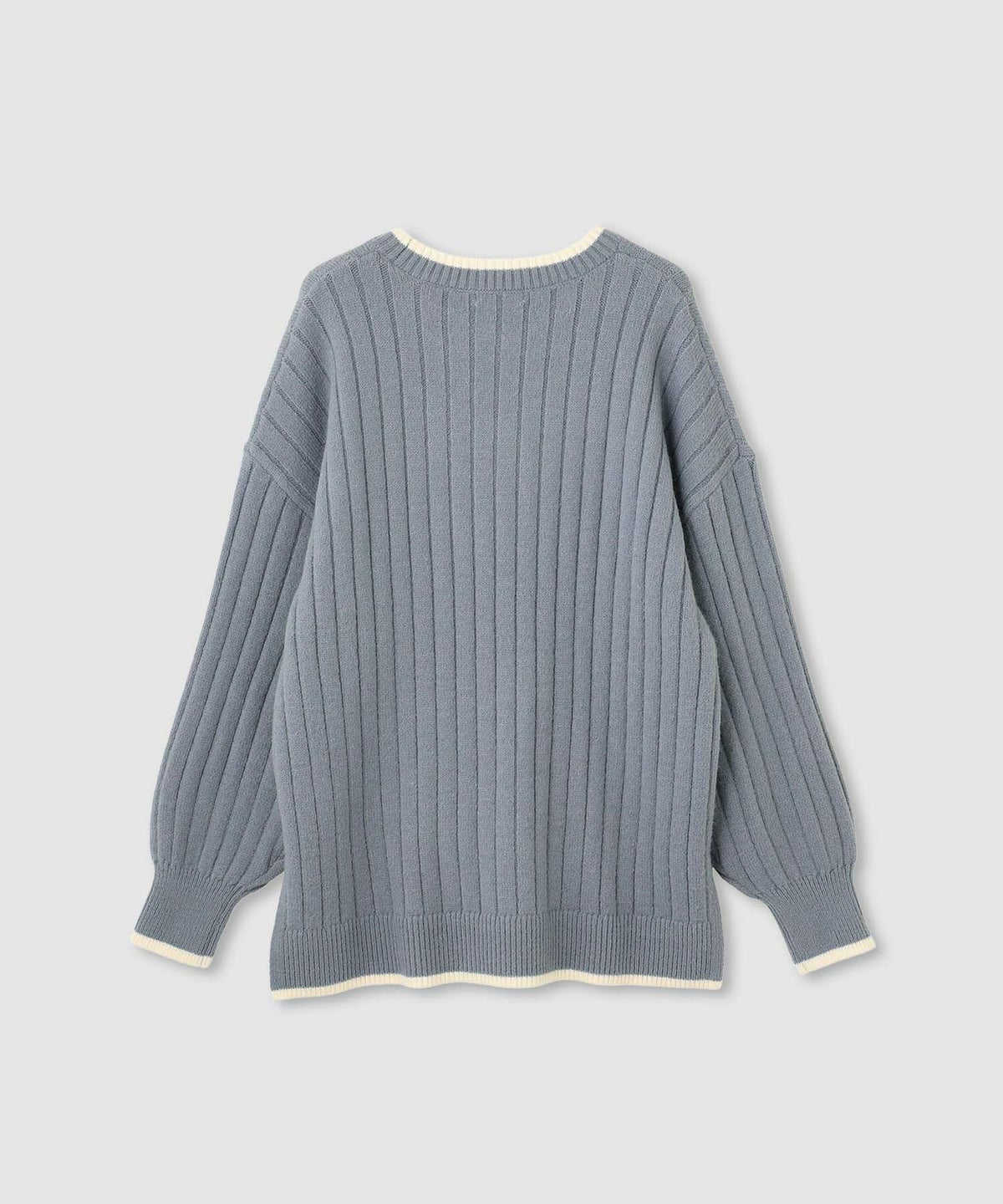 nAvy もちり もちもち 洗えるニット 配色クルーネック レディース