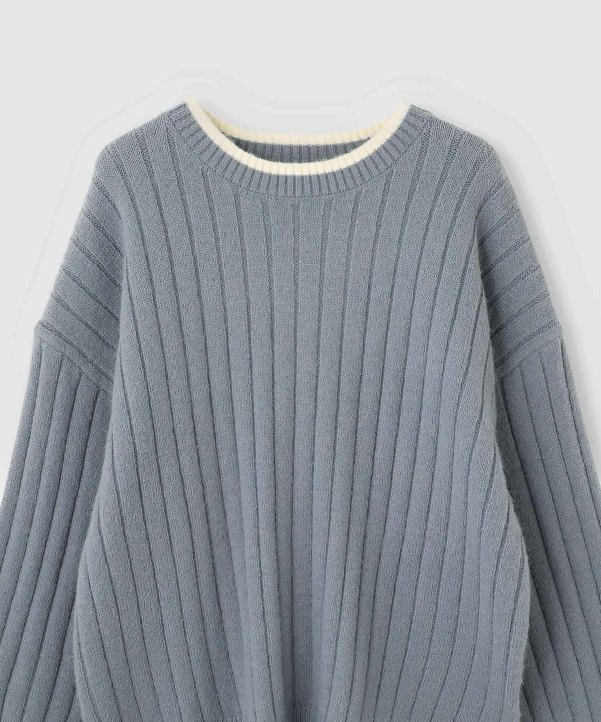 nAvy もちり もちもち 洗えるニット 配色クルーネック レディース