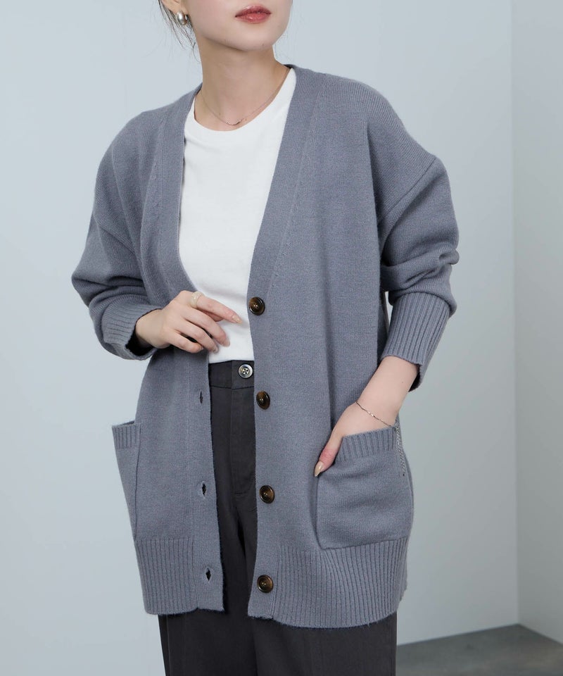 [期間限定knit]nAvy もちり もちもち 洗えるニット Vネックカーディガン レディース商品画像-12