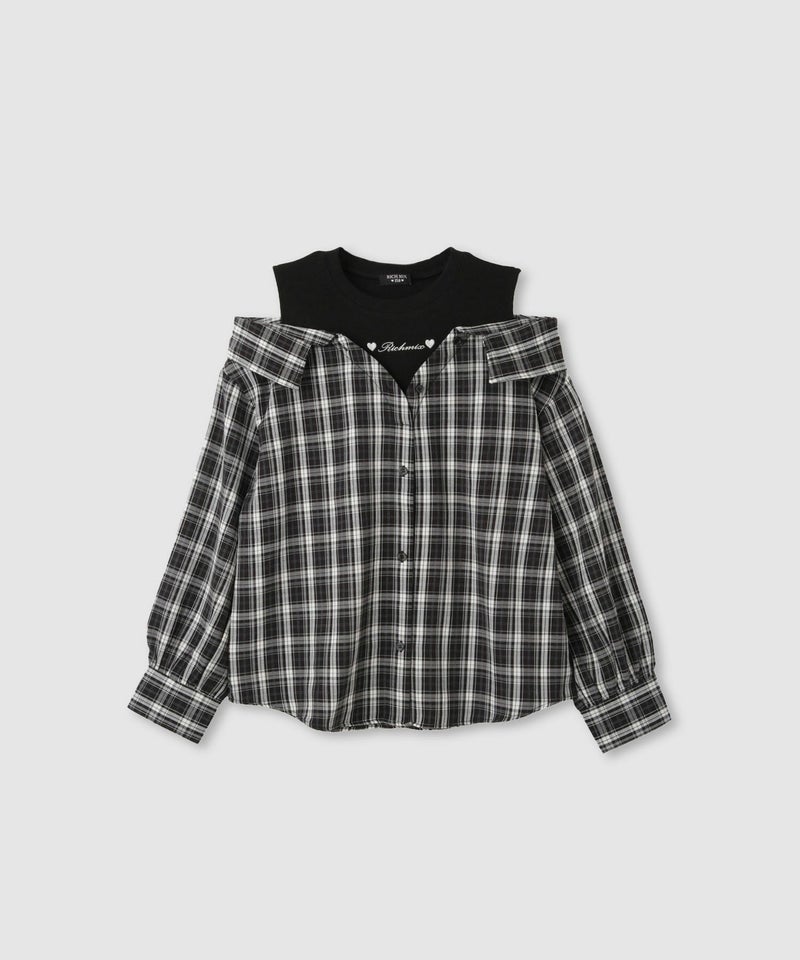 RICH MIX 肩あきフェイクシャツ キッズ商品画像-1