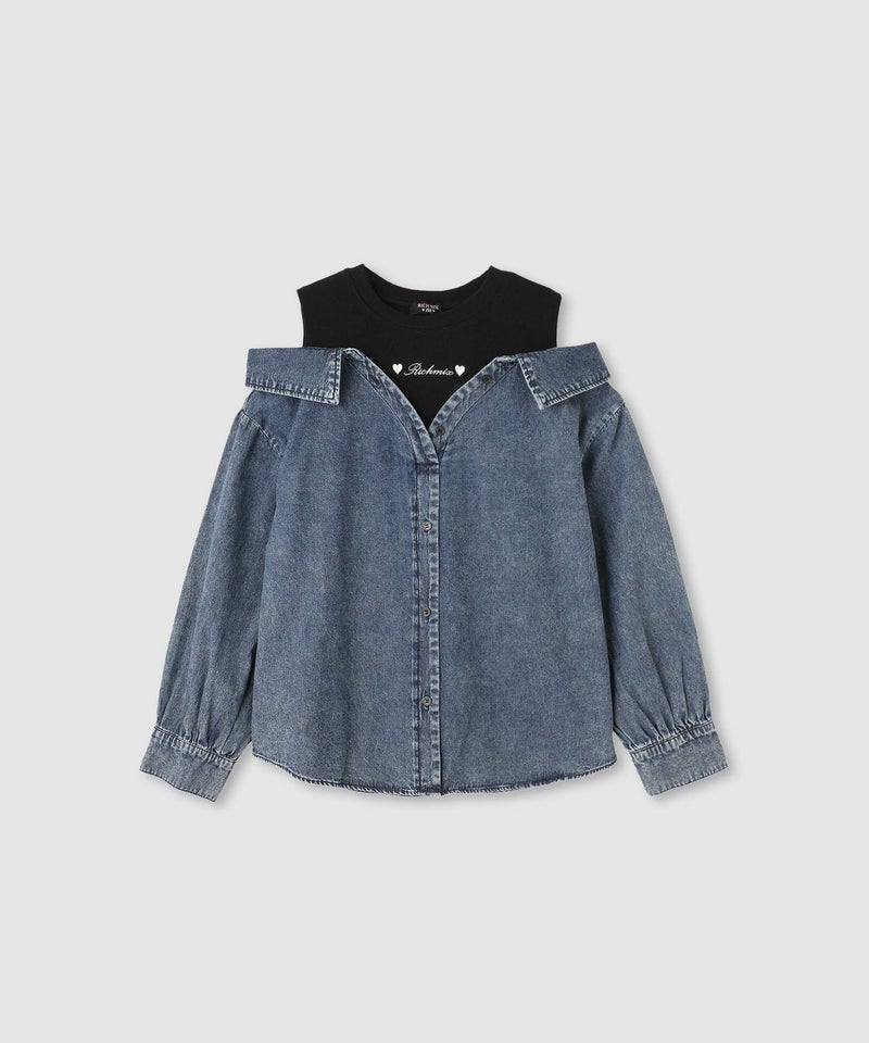 RICH MIX 肩あきフェイクシャツ キッズ商品画像-2