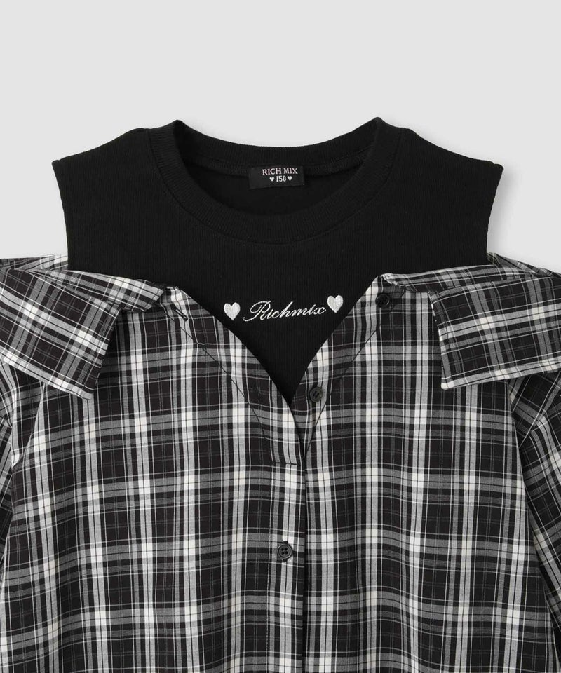 RICH MIX  肩あきフェイクシャツ キッズ商品画像-4