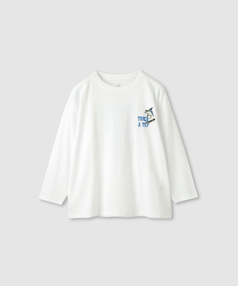 T-GRAPHICS スケータープリント長袖Tシャツ キッズ メール便 対応商品商品画像-2