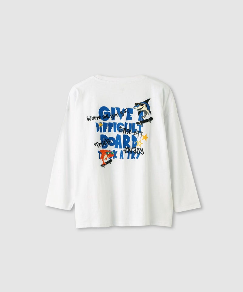 T-GRAPHICS スケータープリント長袖Tシャツ キッズ メール便 対応商品商品画像-4