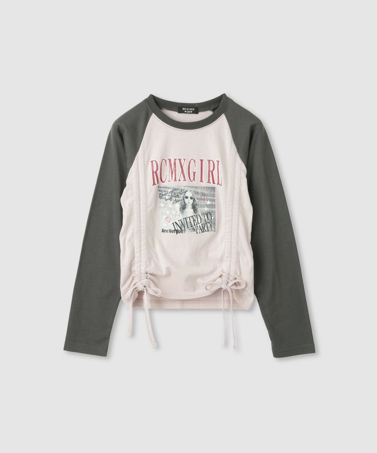 [期間限定価格]RICH MIX レースアップ長袖Tシャツ キッズ メール便 対応商品