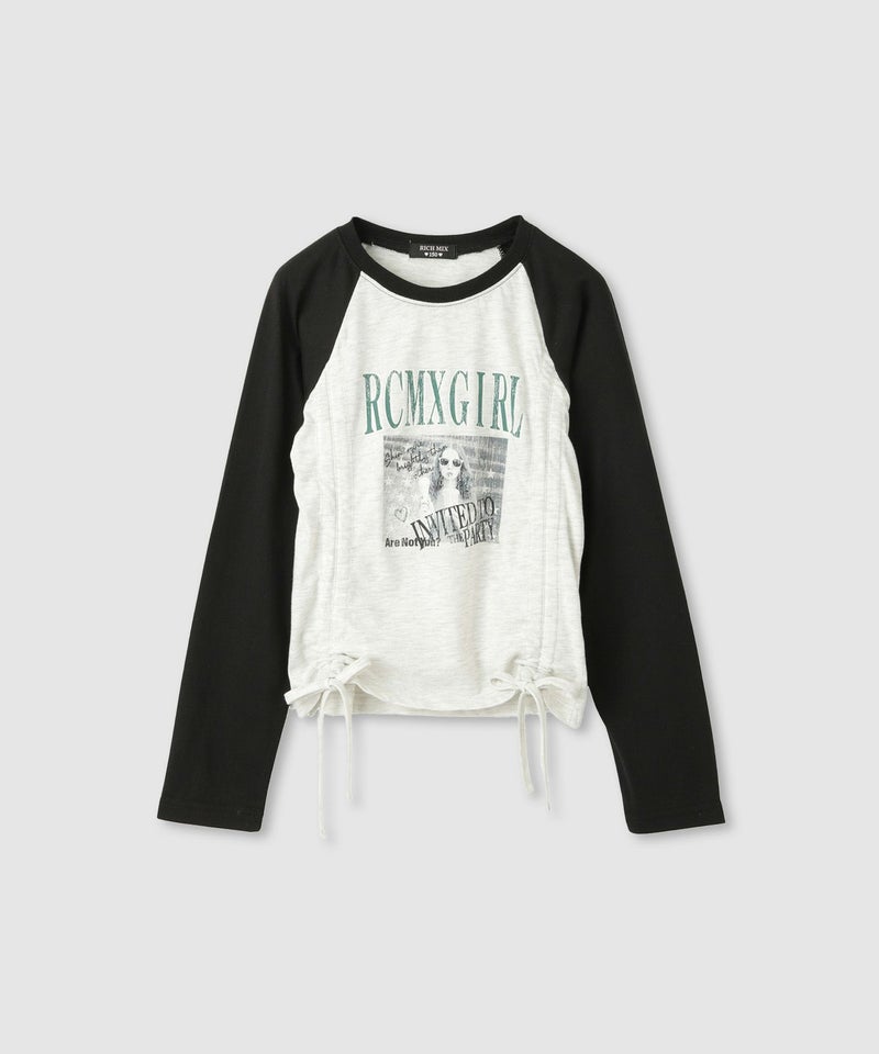 RICH MIX  レースアップ長袖Tシャツ キッズ メール便 対応商品商品画像-2