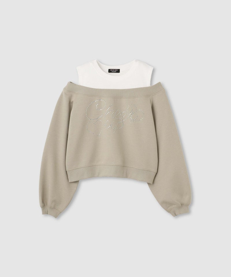 RICH MIX ポンチ素材肩あきフェイクトレーナー キッズ商品画像-2