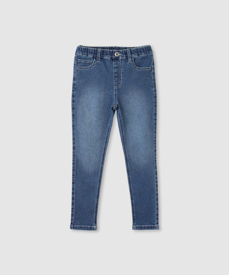 NAVY のびるモン ストレッチデニムスキニーウエストギャザーパンツ キッズ商品画像-1
