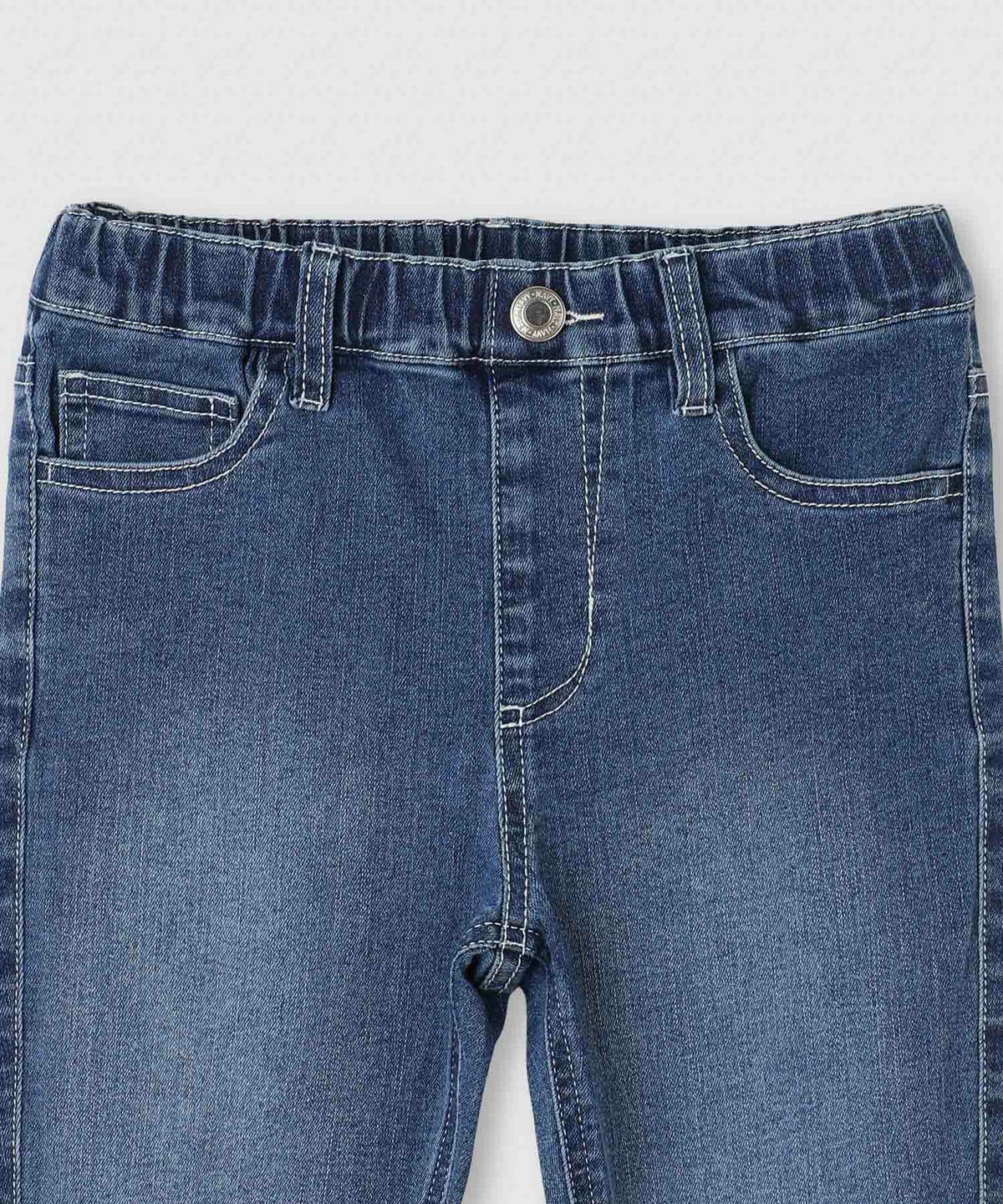 NAVY のびるモン ストレッチデニムスキニーウエストギャザーパンツ キッズ