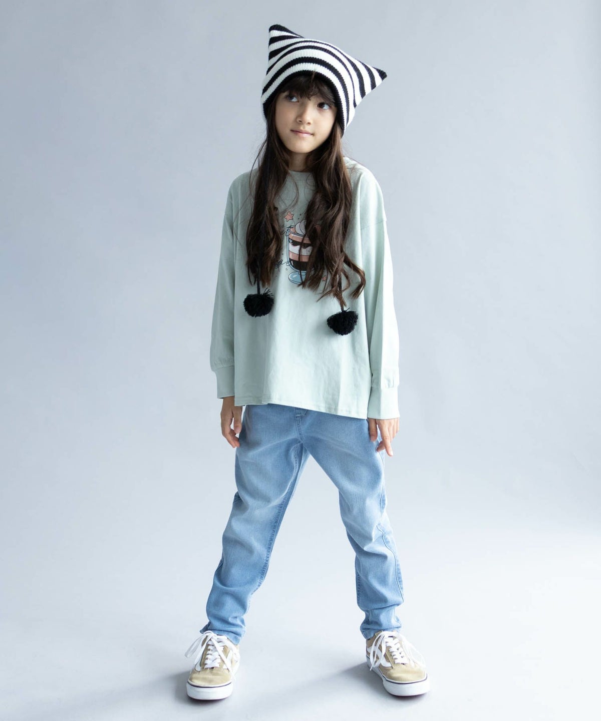 NAVY のびるモン ストレッチデニムスキニーウエストギャザーパンツ キッズ