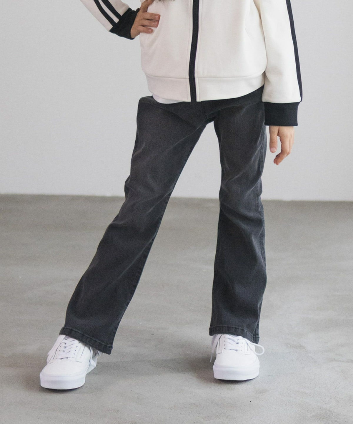 NAVY のびるモン ストレッチデニムフレアウエストギャザーパンツ キッズ