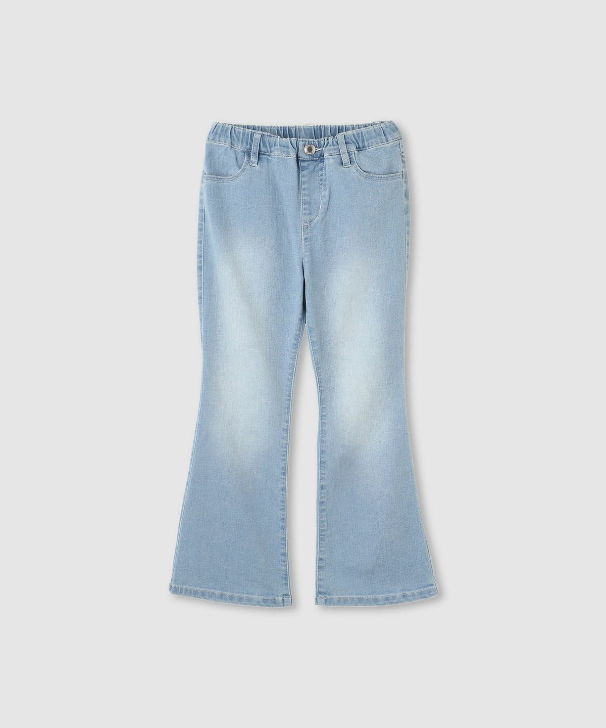 NAVY のびるモン ストレッチデニムフレアウエストギャザーパンツ キッズ