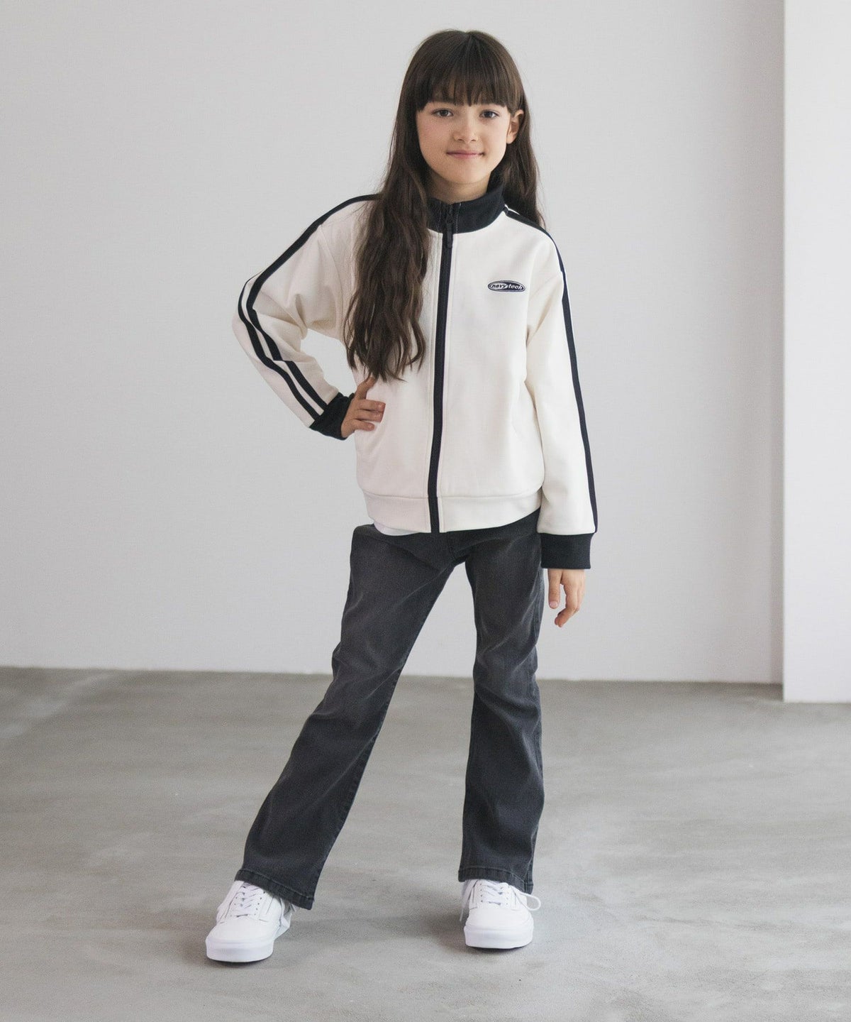 NAVY のびるモン ストレッチデニムフレアウエストギャザーパンツ キッズ