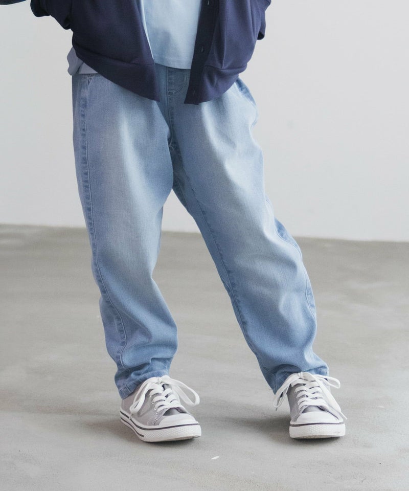 NAVY  のびるモン ストレッチデニムペグトップパンツ キッズ商品画像-1