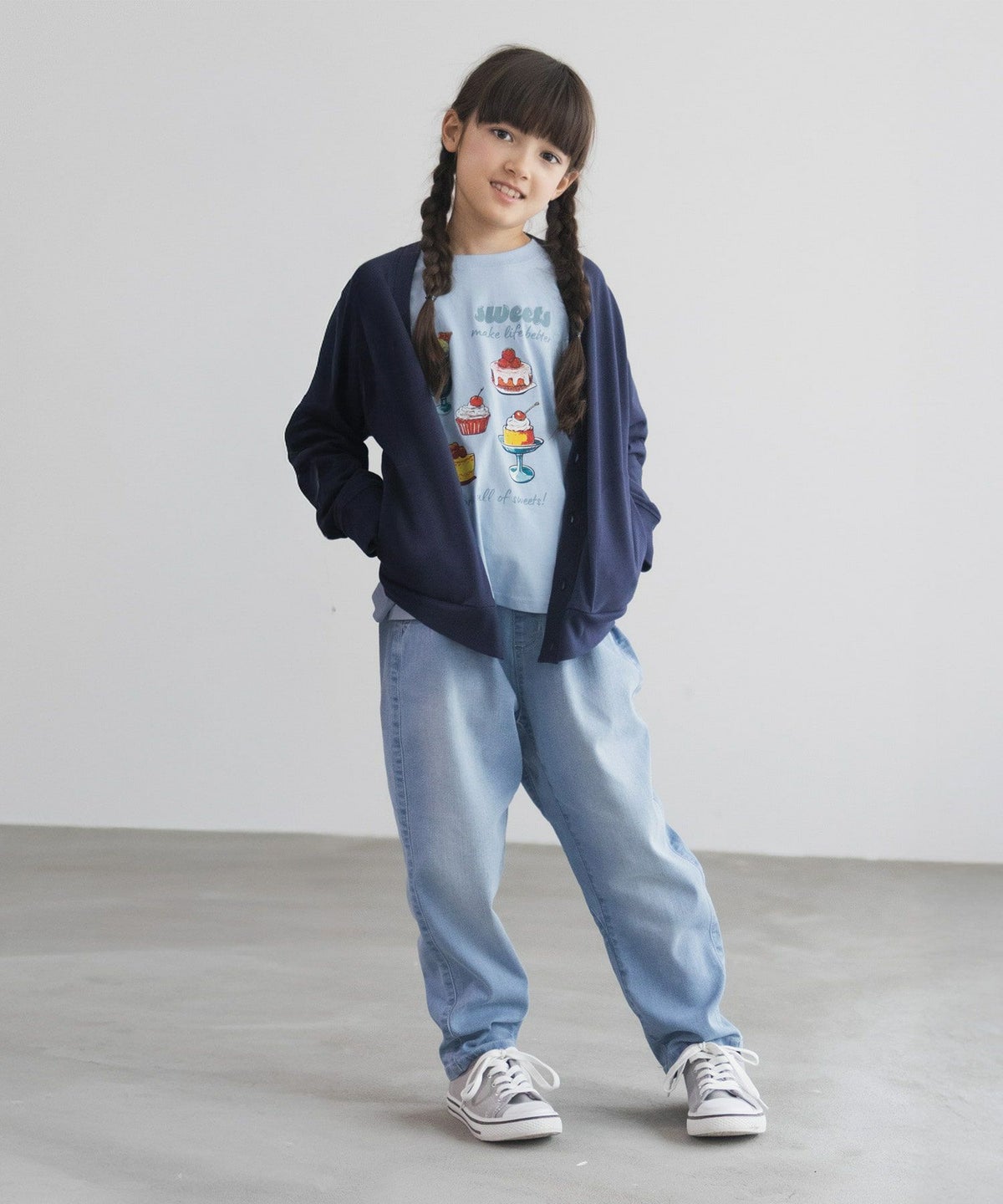 NAVY のびるモン ストレッチデニムペグトップパンツ キッズ