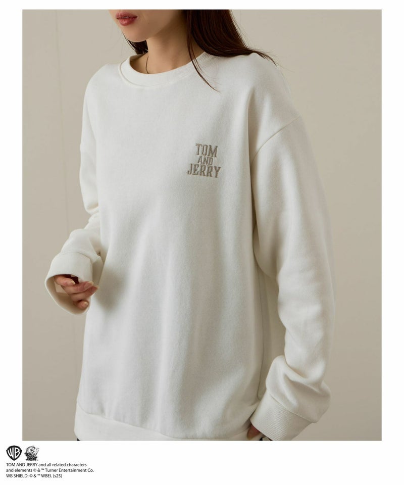 Tom and Jerry ジェリー タフィー 合皮刺繍トレーナー メンズ商品画像-9