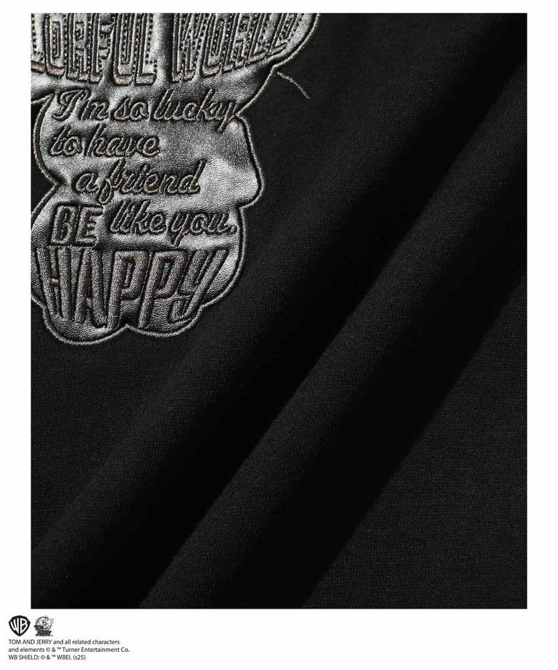Tom and Jerry ジェリー タフィー 合皮刺繍トレーナー メンズ商品画像-22
