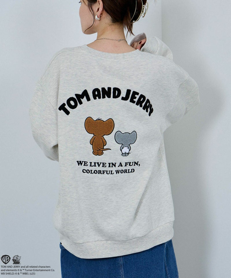 Tom and Jerry ジェリー タフィー サガラ刺繍トレーナー メンズ商品画像-2
