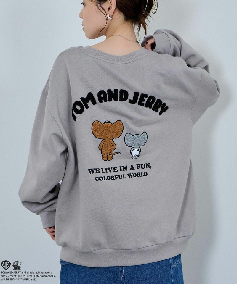 Tom and Jerry ジェリー タフィー サガラ刺繍トレーナー メンズ商品画像-6