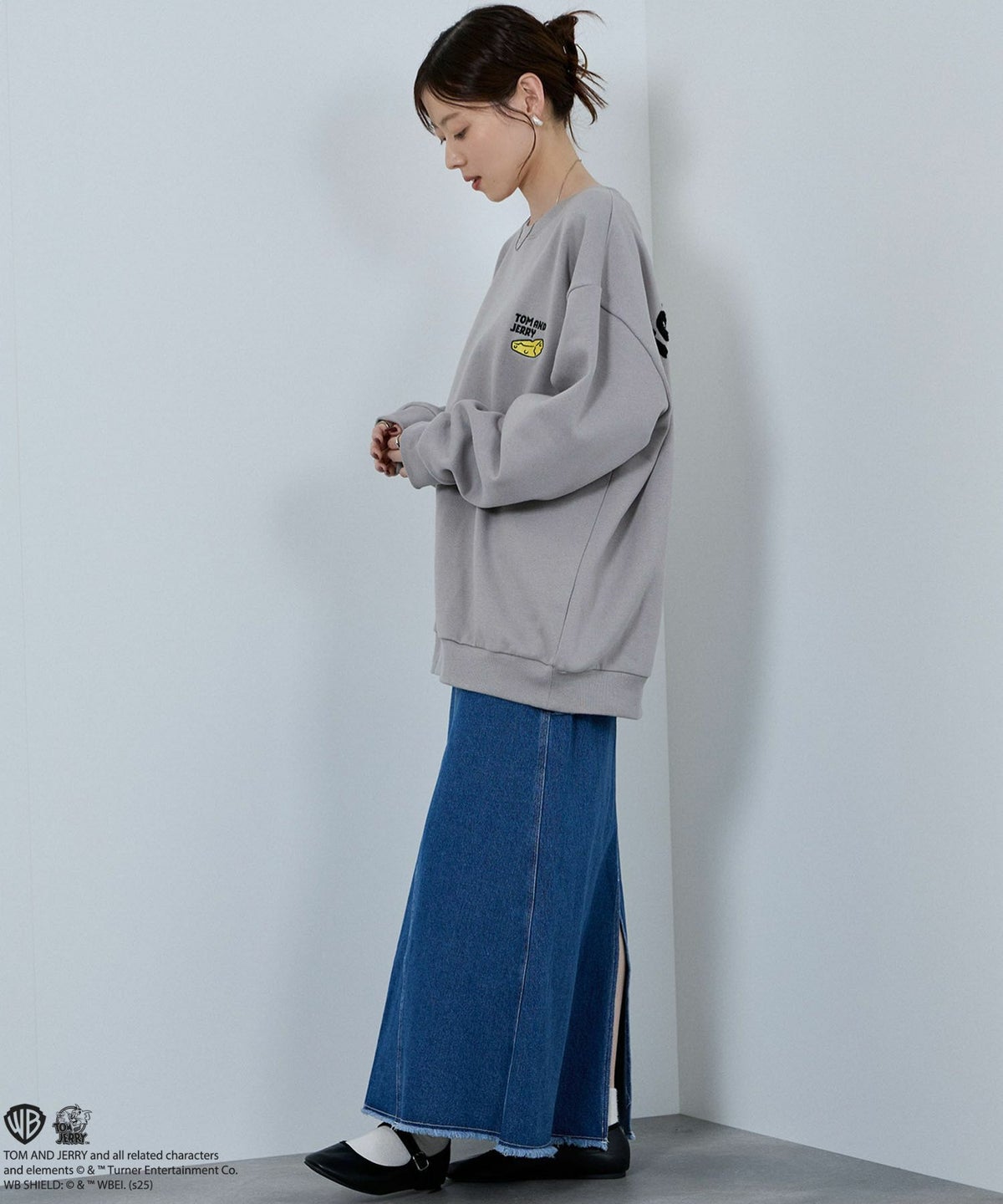 Tom and Jerry ジェリー タフィー サガラ刺繍トレーナー メンズ