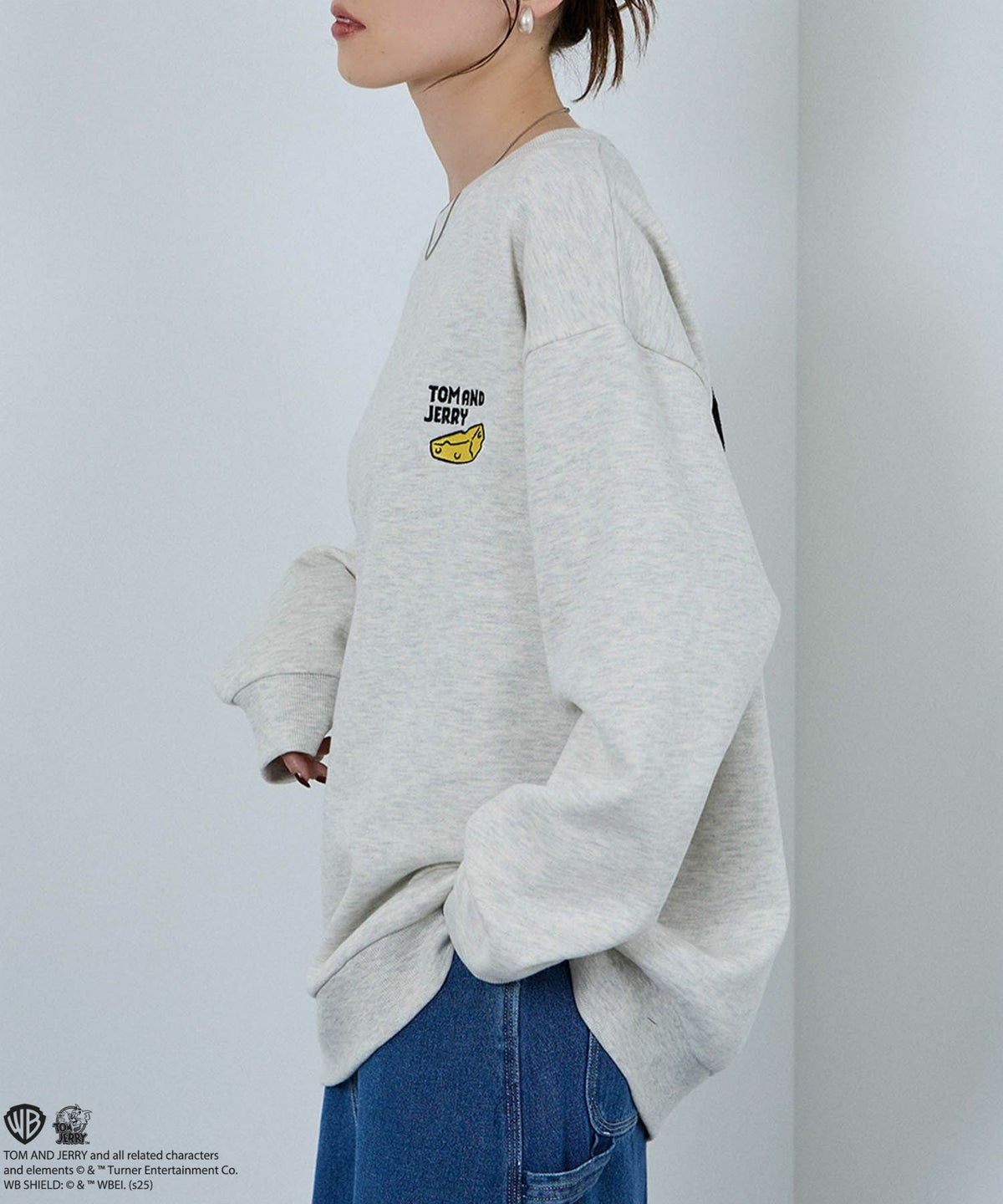 Tom and Jerry ジェリー タフィー サガラ刺繍トレーナー メンズ