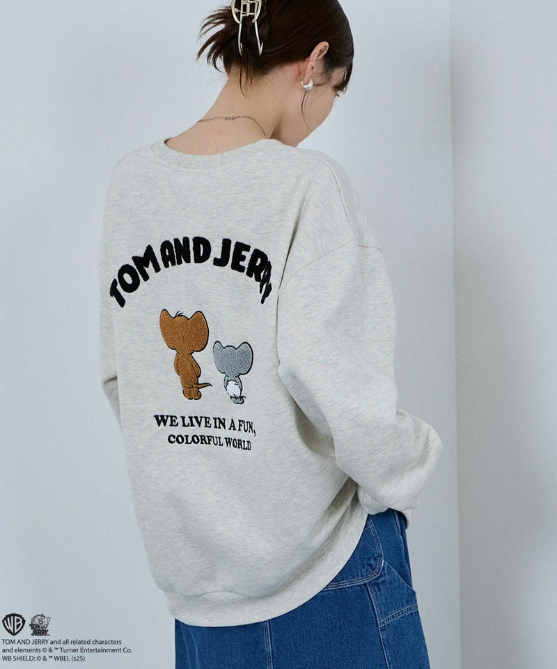 Tom and Jerry ジェリー タフィー サガラ刺繍トレーナー メンズ商品画像-11