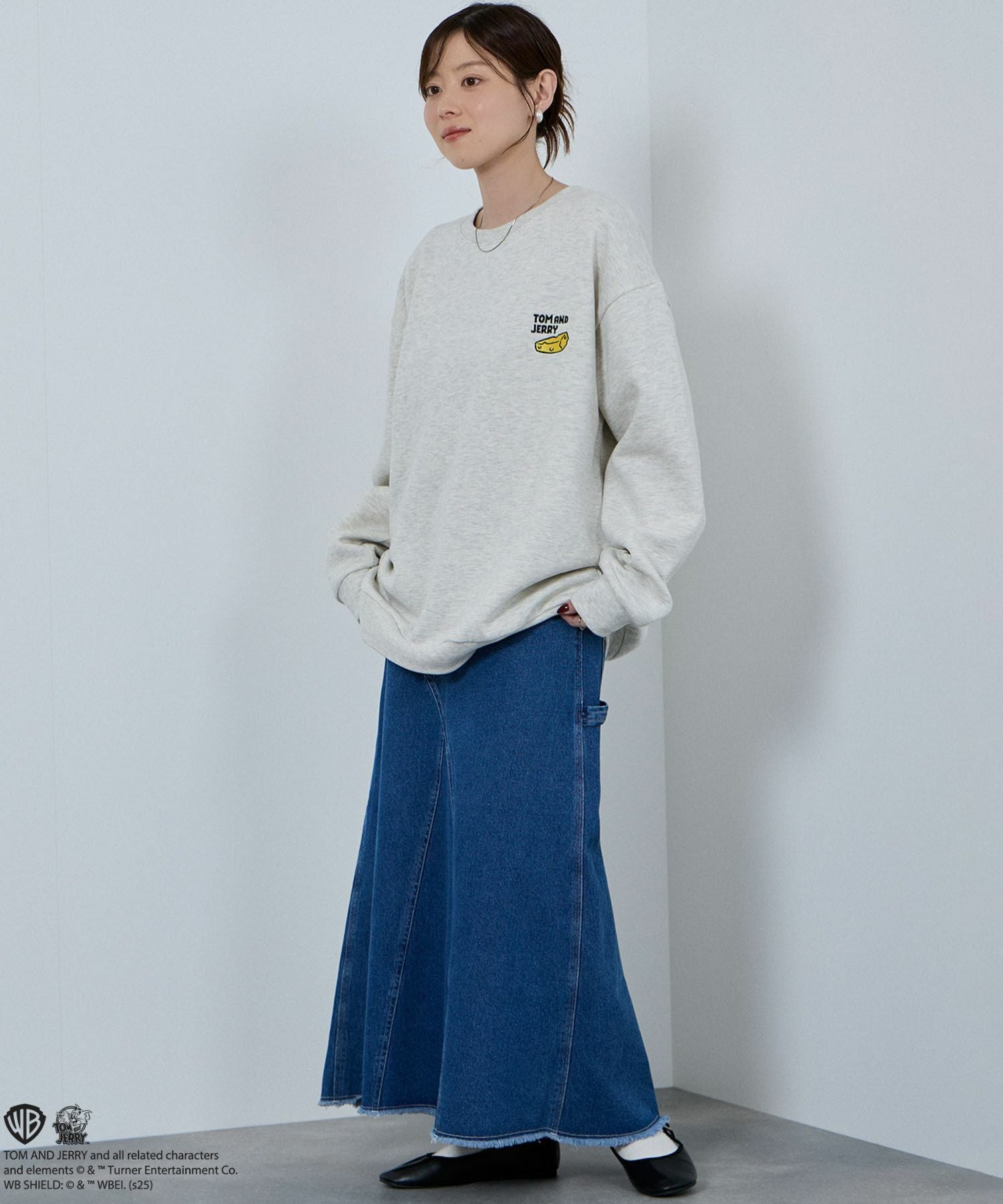 Tom and Jerry ジェリー タフィー サガラ刺繍トレーナー メンズ