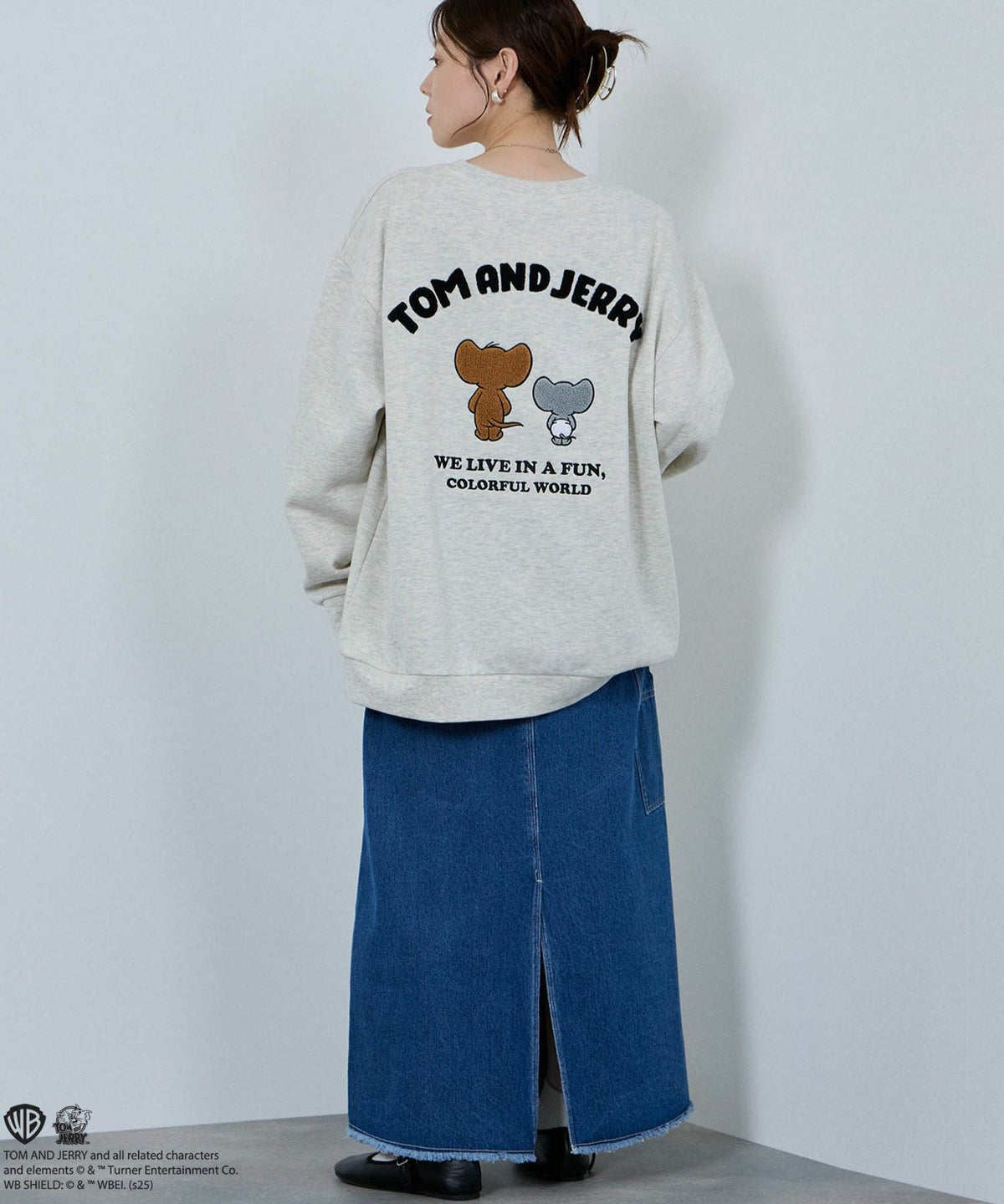 Tom and Jerry ジェリー タフィー サガラ刺繍トレーナー メンズ