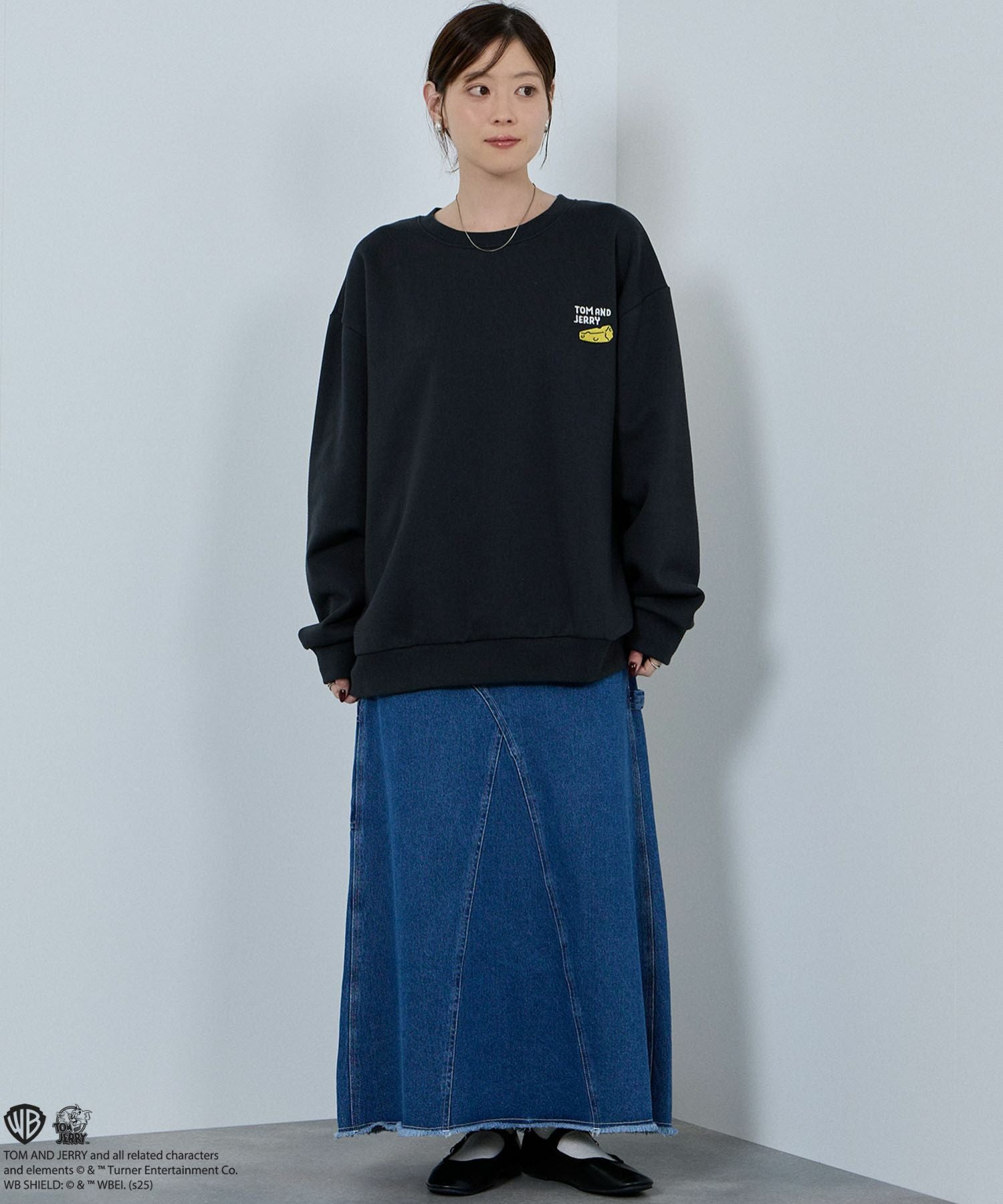 Tom and Jerry ジェリー タフィー サガラ刺繍トレーナー メンズ