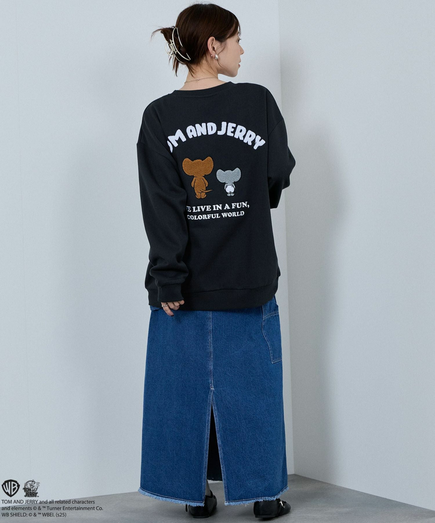 Tom and Jerry ジェリー タフィー サガラ刺繍トレーナー メンズ