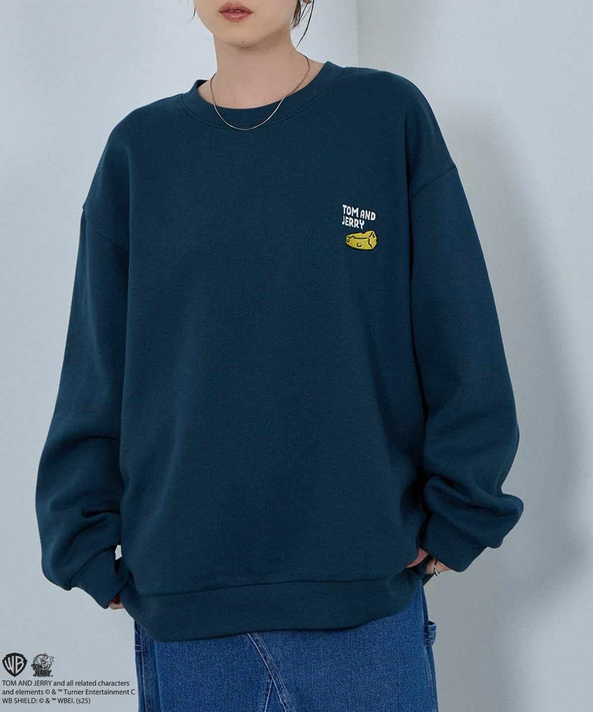 Tom and Jerry ジェリー タフィー サガラ刺繍トレーナー メンズ