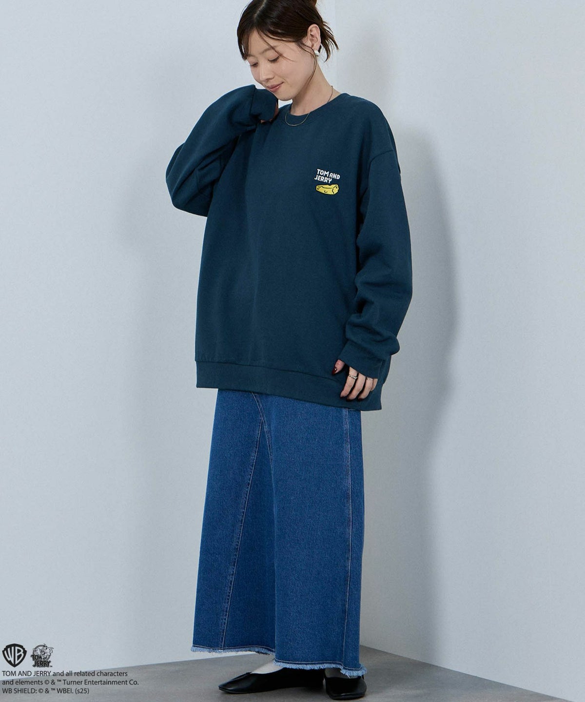 Tom and Jerry ジェリー タフィー サガラ刺繍トレーナー メンズ