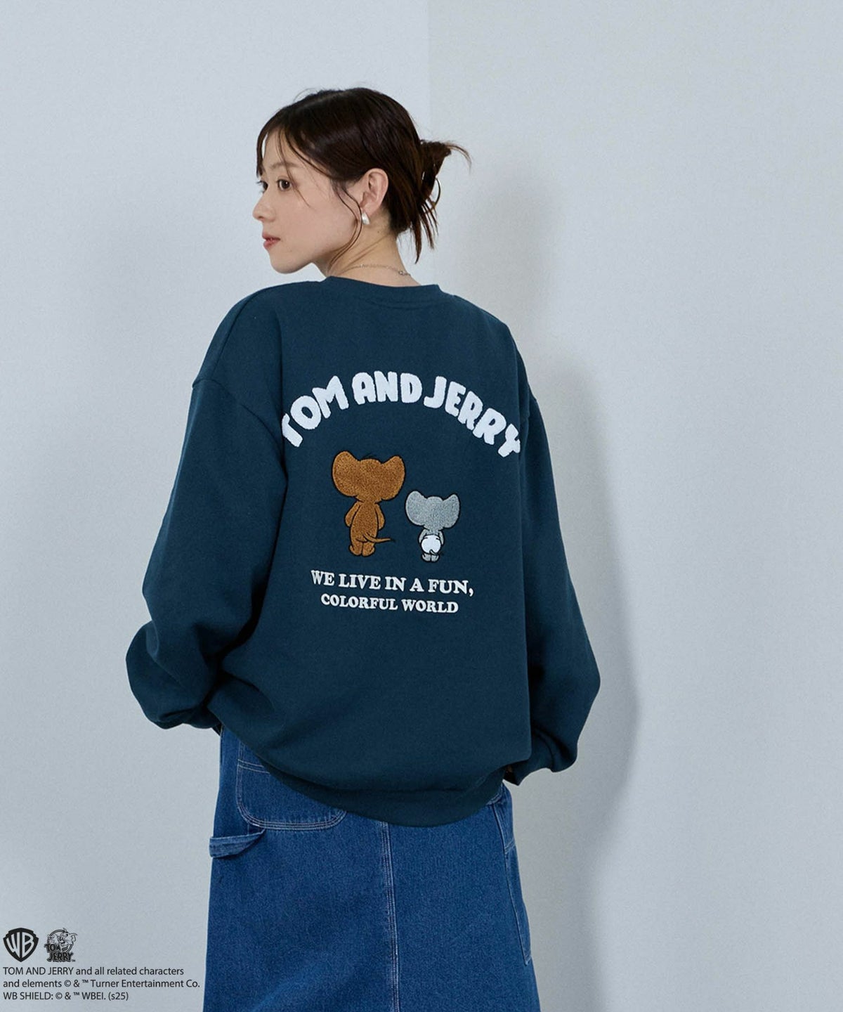 Tom and Jerry ジェリー タフィー サガラ刺繍トレーナー メンズ