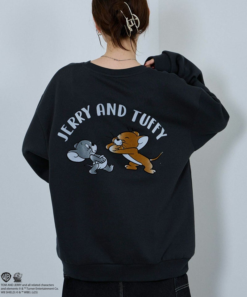 Tom and Jerry ジェリー タフィー フロッキートレーナー メンズ商品画像-1